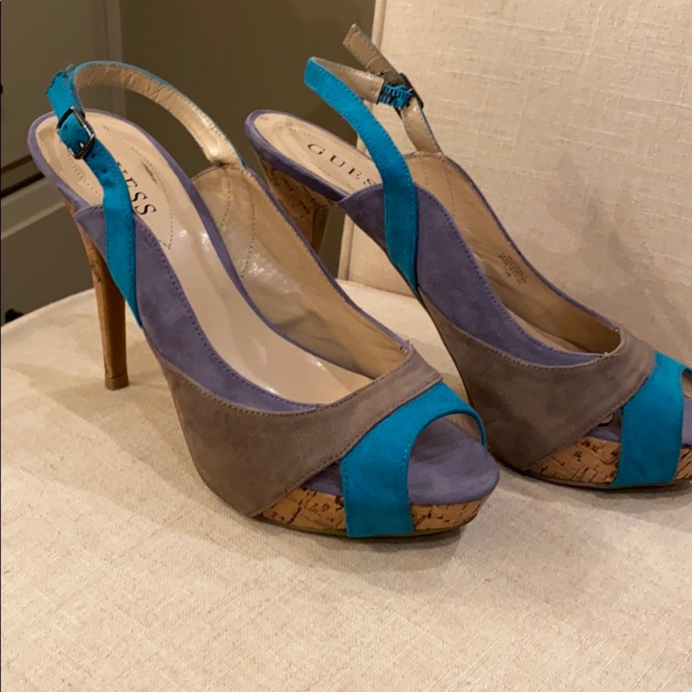Guess cork heel pumps